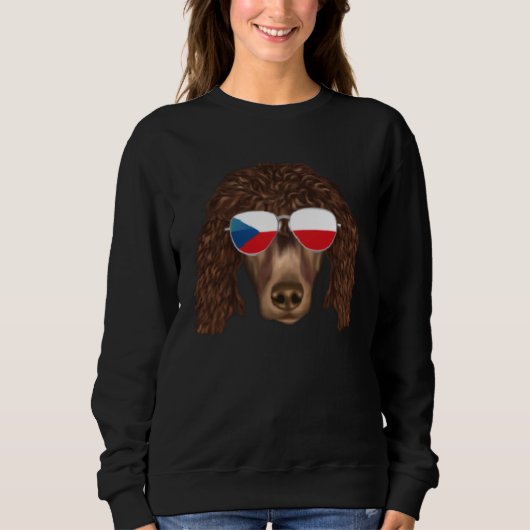 Czech Flag Irish Water Spaniel Dog Czech Republic Trui (Voorkant)