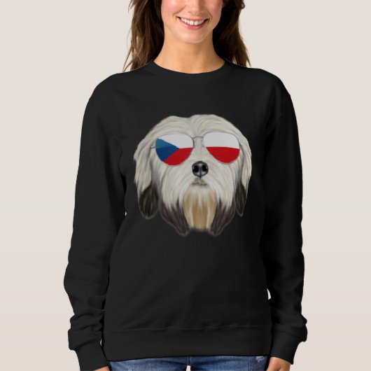 Czech Flag Lowchen Dog Czech Republic Pocket Trui (Voorkant)