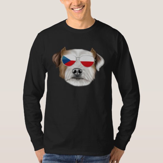 Czech Flag Parson Russell Terrier Dog Czech Republ T-shirt (Voorkant)