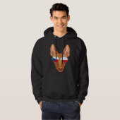 Czech Flag Pharaoh Hound Dog Czech Republic Pocket Hoodie (Voorkant volledig)