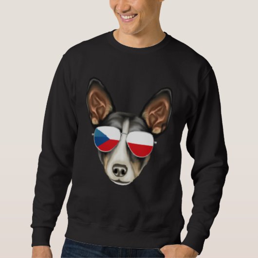 Czech Flag Rat Terrier Dog Czech Republic Pocket Trui (Voorkant)