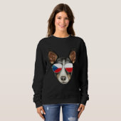 Czech Flag Rat Terrier Dog Czech Republic Pocket Trui (Voorkant volledig)