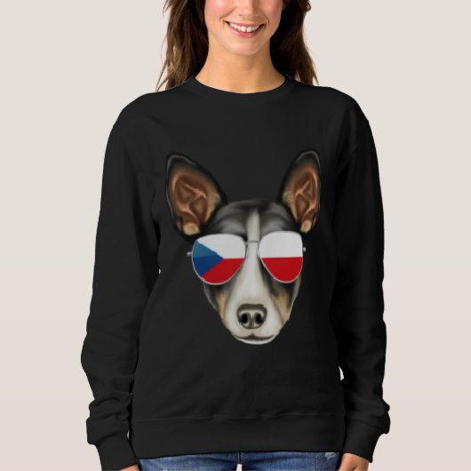 Czech Flag Rat Terrier Dog Czech Republic Pocket Trui (Voorkant)