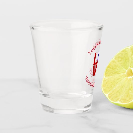 Czech Flag Red LOVE Personalized Text  Shot Glas (Links)