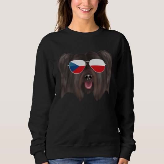Czech Flag Skye Terrier Dog Czech Republic Pocket Trui (Voorkant)