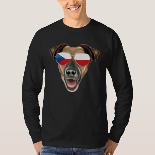 Czech Flag Smooth Fox Terrier Dog Czech Republic P T-shirt (Voorkant)