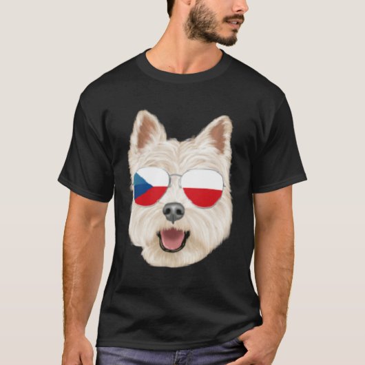 Czech Flag West Highland White Terrier Czech Repub T-shirt (Voorkant)