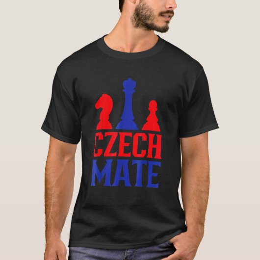 Czech Mate  Czech Republic Chess Player  Chess Clu T-shirt (Voorkant)