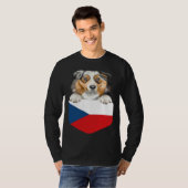 Czech Republic Flag Australian Shepherd Dog In Poc T-shirt (Voorkant volledig)