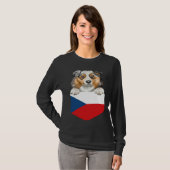 Czech Republic Flag Australian Shepherd Dog In Poc T-shirt (Voorkant volledig)