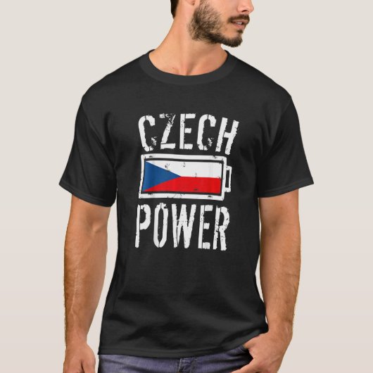 Czech Republic Flag  Czech Power Battery Proud T-shirt (Voorkant)
