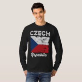 Czech Republic Flag Distressed  Men Women Kids  Cz T-shirt (Voorkant volledig)