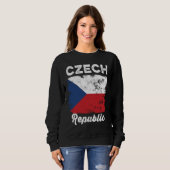 Czech Republic Flag Distressed  Men Women Kids  Cz Trui (Voorkant volledig)