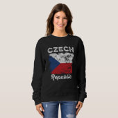 Czech Republic Flag Distressed Men Women Kids Czec Trui (Voorkant volledig)