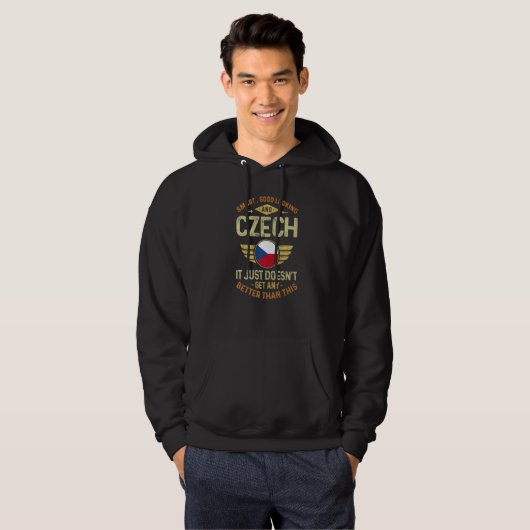 Czech Republic Flag Proud Czechs Men & Women   Hoodie (Voorkant volledig)