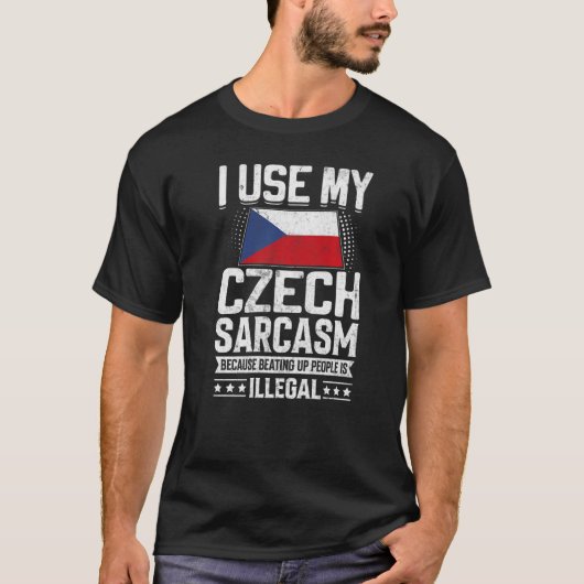 Czech Republic Flag Souvenirs For Czechs Men & Wom T-shirt (Voorkant)