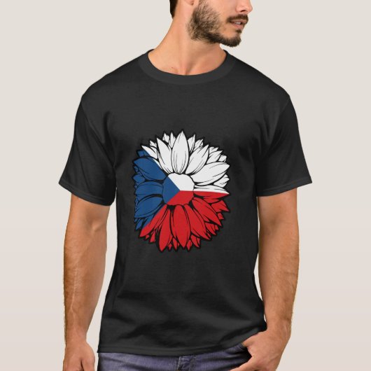 Czech Republic Flag Sunflower Ceska Czech Pride Cz T-shirt (Voorkant)