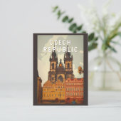 Czech Republic Illustration Travel Art Vintage Briefkaart (Staand voorkant)