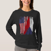 CZECH REPUBLIC ROOTS Half American Flag CZECH T-shirt (Voorkant)