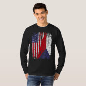 CZECH REPUBLIC ROOTS Half American Flag CZECH T-shirt (Voorkant volledig)