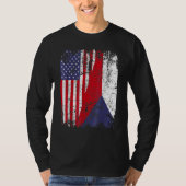 CZECH REPUBLIC ROOTS Half American Flag CZECH T-shirt (Voorkant)