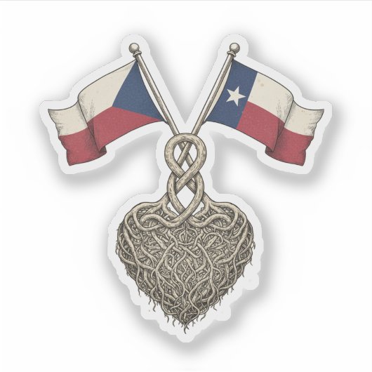 Czech-Texan Sticker (Voorkant)