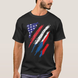 Czechia American Grown Flag USA Patriot Heritage T-shirt