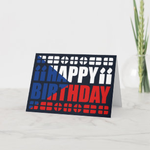 Czechia Flag Birthday Card Kaart