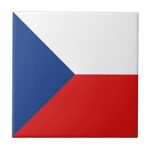 Czechia Flag Ceramic Tile Tegeltje