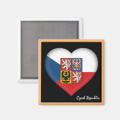 Czechia flag & Czech Heart, Tsjechië/sport Magneet (Voorkant / Achterkant)