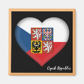 Czechia flag & Czech Heart, Tsjechië/sport Magneet (Voorkant)