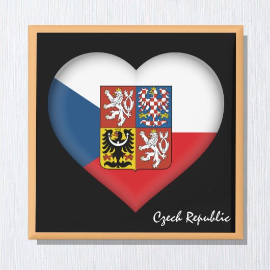 Czechia flag & Czech Heart, Tsjechië/sport Magneet