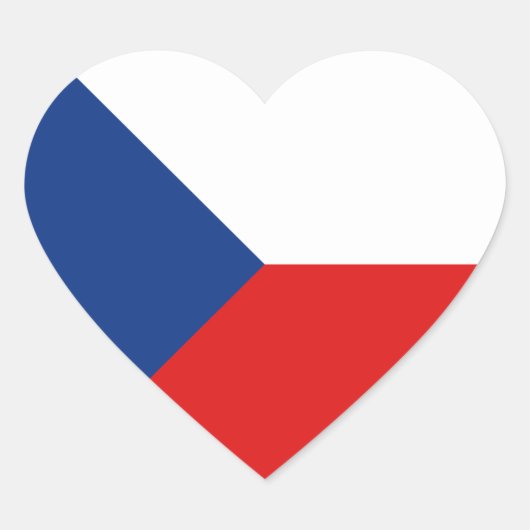 Czechia Flag Heart Sticker (Voorkant)
