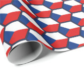 Czechia Flag Honeycomb Wrapping Paper Cadeaupapier (Rol Hoek)