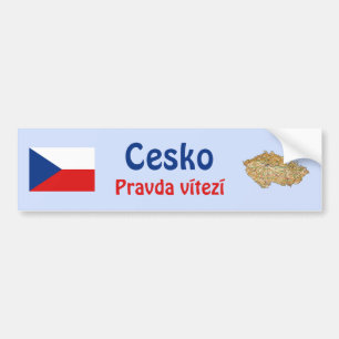 Czechia Flag + Map Bumpersticker