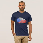 Czechia Flagcolor Map T-Shirt (Voorkant volledig)