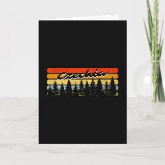 Czechia Forest Sunset Trees Cabin Vacation Souveni Kaart