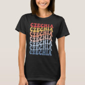 Czechia Groovy Retro Czech T-shirt (Voorkant)