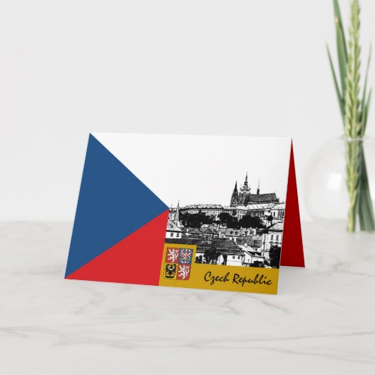Czechia Kaart, Praag & Tsjechische Vlag /patriotti Kaart (Voorkant)
