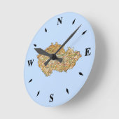 Czechia Map Clock Ronde Klok (Hoek)
