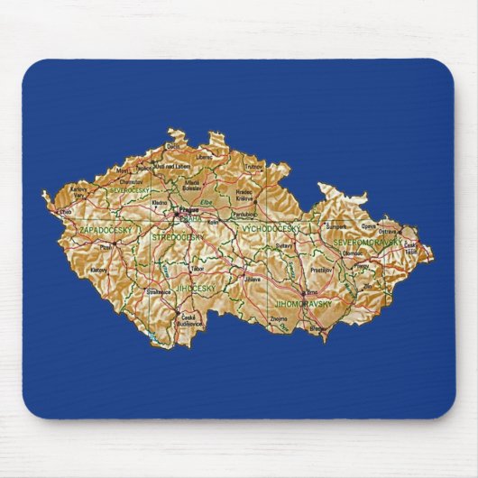 Czechia Map Mousepad Muismat (Voorkant)