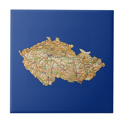 Czechia Map Tile Tegeltje (Voorkant)