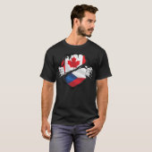 Czechs Canadian Hands Ripped Roots Flag T-shirt (Voorkant volledig)