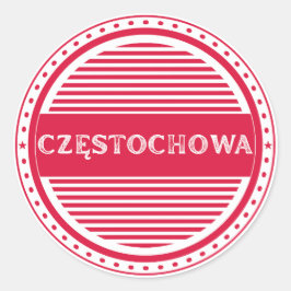 Czestochowa City Pride Embleem – Poolse identiteit Ronde Sticker