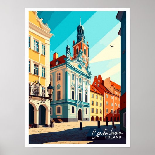 Czestochowa Polen Reizen  illustratie Poster (Voorkant)