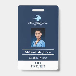 CZS Student Nurse Practitioner Marine QR Code Foto Badge