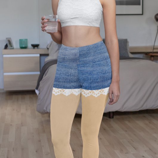 Dеним Broek Leggings Kant