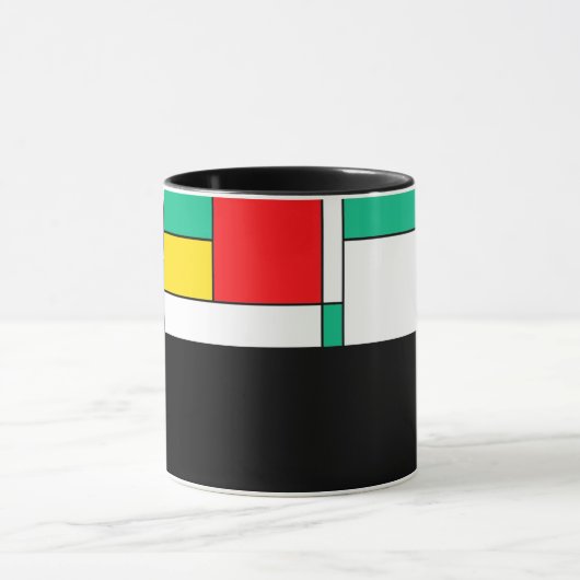 D03 - Tasse mit rechteckigen Farbfeldern Mok (Midden)