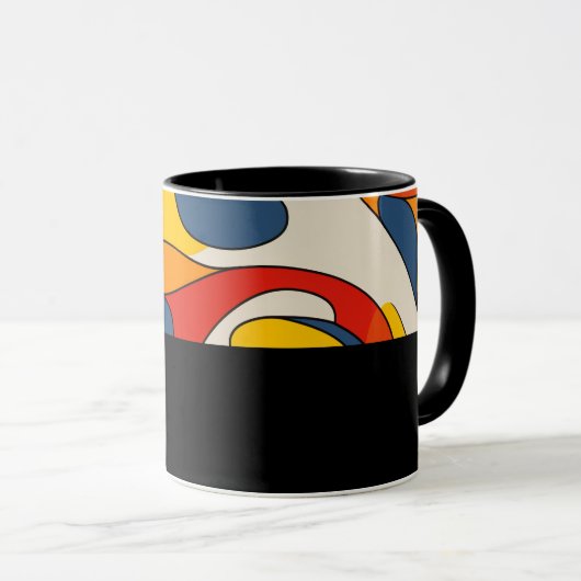 D06 - Tasse mit organischen bunten Formen Mok (Voorkant rechts)