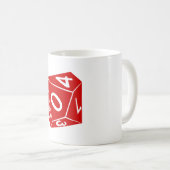 d10 decahedron die koffiemok (Voorkant rechts)